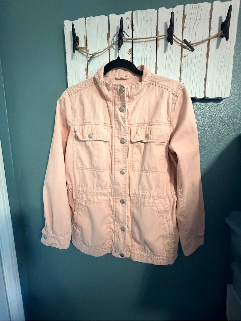GAP Light Pink Jean Jacket with Snap Front